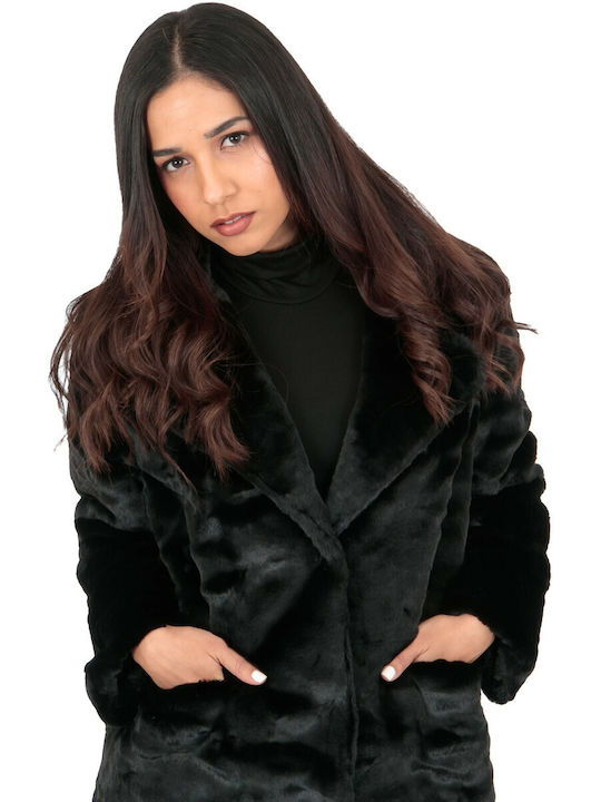 Silia D Women's Long Fur Black