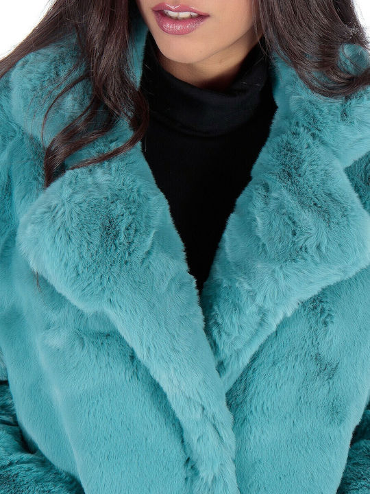 Women's Long Fur Light Blue