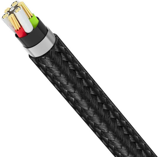 Devia Gracious Geflochten USB-A zu Lightning Kabel Schwarz 2m (DVCB-348693)