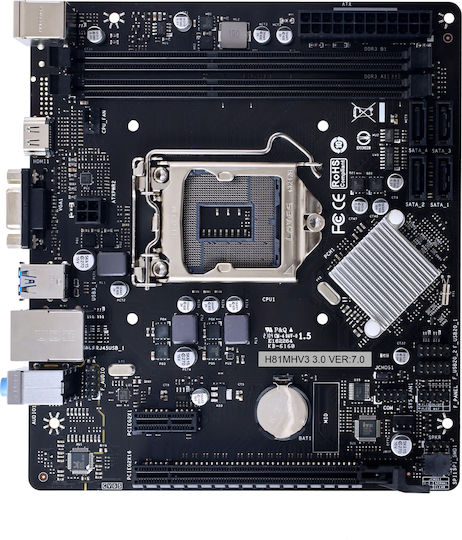 Biostar H81MHV3 Ver. 7.x Motherboard Micro ATX με Intel 1150 Socket