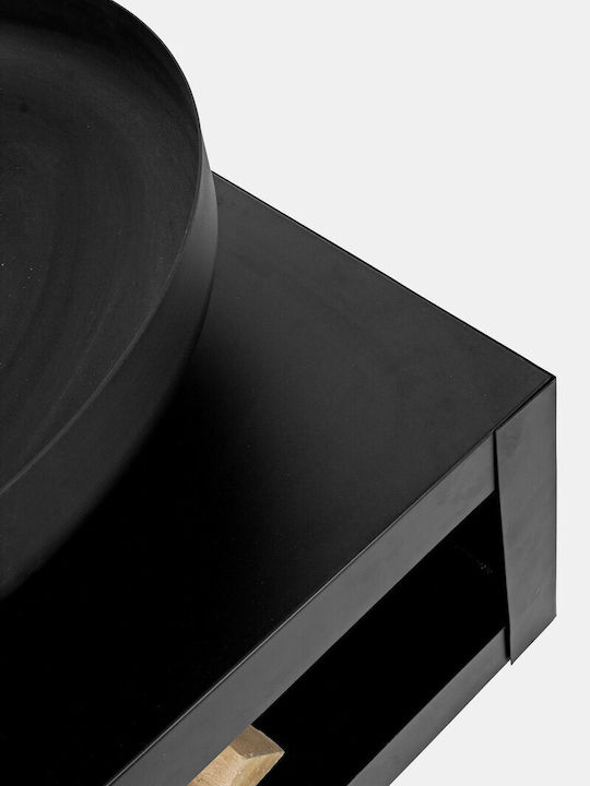 Bizzotto Log Black Τζάκι Εξωτερικού Χώρου από Πηλό Γκρι 70x70x38cm