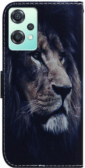 Coloured Drawing Lion Wallet Synthetic Leather Multicolour (OnePlus Nord CE 2 Lite)