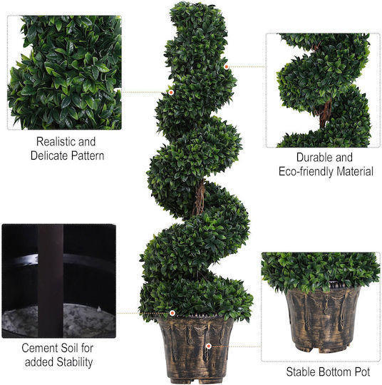 Arbore Artificial de Exterior Buxus (Box comun) Green 112cm Outsunny