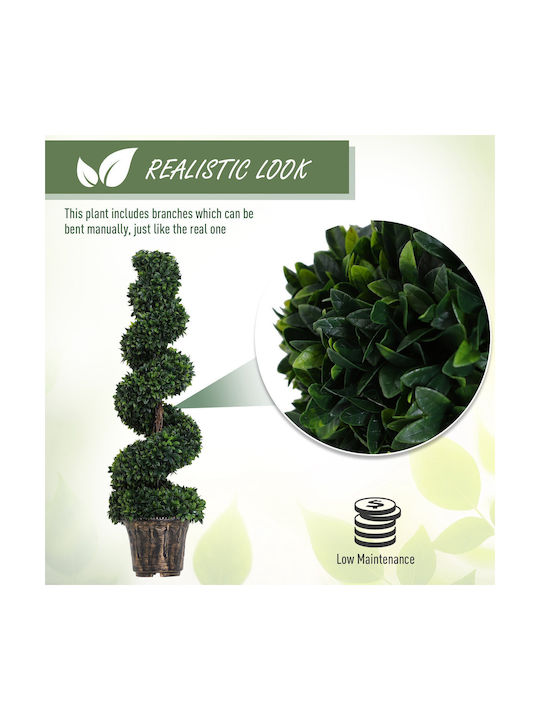 Изкуствено дърво за външно пространство Buxus (Обща кутия) Green 112см Outsunny