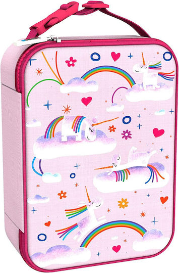 Ion8 Kids' Insulated Lunch Bag Handbag Pink Unicorns 4.2 Litres 19.5x8x26.5cm