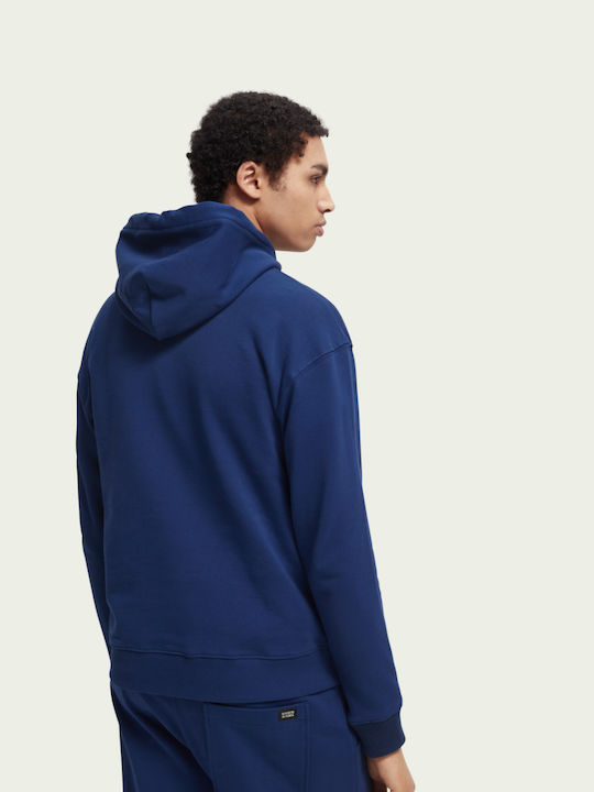 Scotch & Soda Men's Sweatshirt with Hood and Pockets Blue