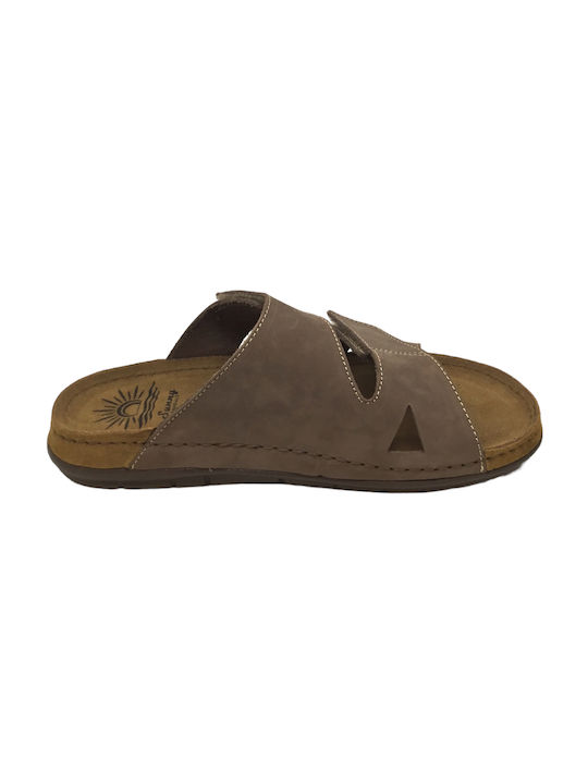 Πέδιλο-παντόφλα ανατομικό αντρικό sunny sandals ETTORE 2201 BROWN