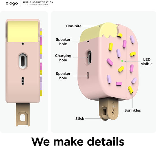 Elago Ice Cream Husă cu cârlig Lovely Pink pentru Apple AirPods Pro 2