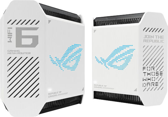 Asus ROG Rapture GT6 WiFi Mesh Network Access Point Wi‑Fi 6 Tri Band (2.4 & 5 & 5GHz) σε Διπλό Kit Λευκό