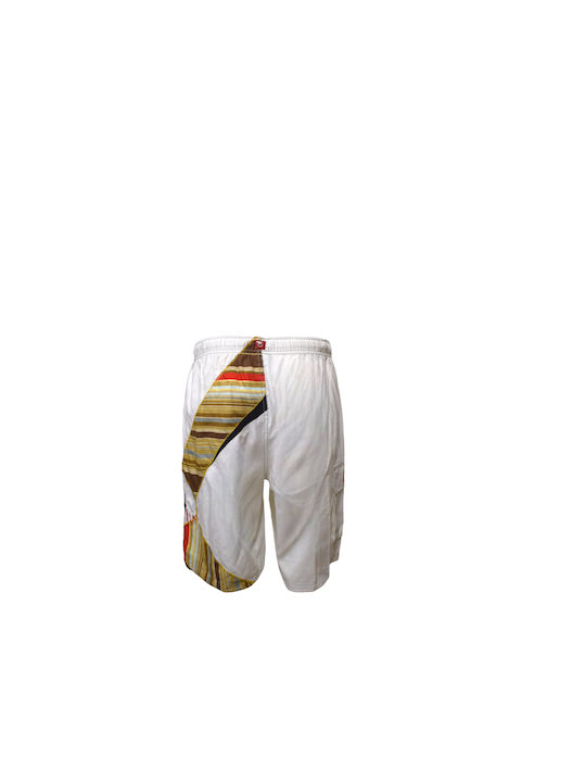 Waveline 0001282 Herren Bermudas lang weiß Badebekleidung mit Design