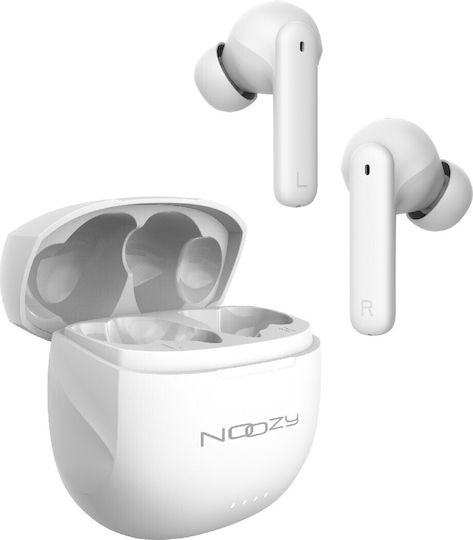 Noozy BH50 In-ear Bluetooth Handsfree Ακουστικά με Θήκη Φόρτισης Λευκά
