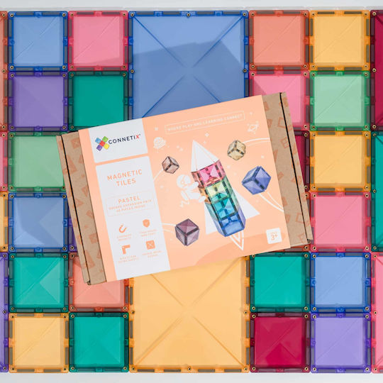 Connetix Μαγνητικό Παιχνίδι Κατασκευών Pastel Square για Παιδιά 3+ Ετών