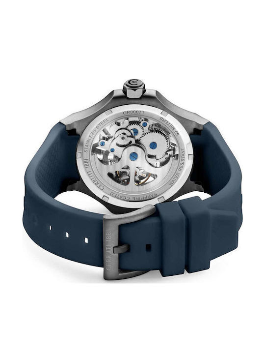Lucardo Men's Watch 44mm Automatic with Blue Rubber Strap