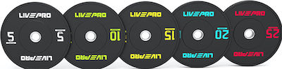 Live Pro Set Discuri De Tip Olimpic Cauciucate 1 x 15kg Φ50mm