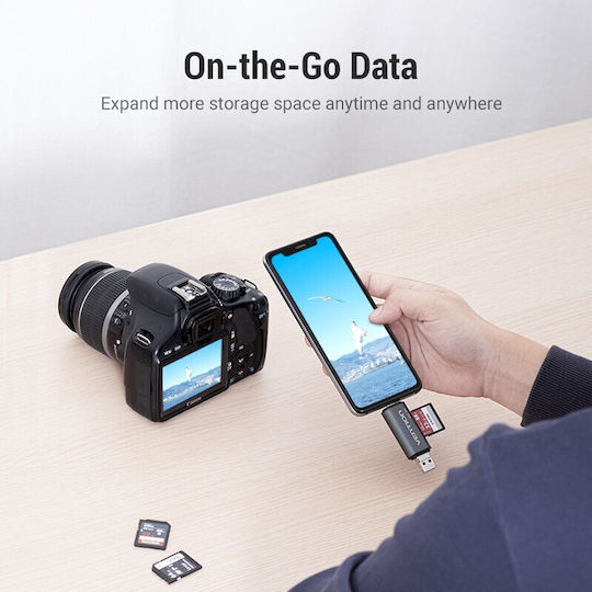 Vention Card Reader USB 3.0 Type-C για SD/microSD Metal Gray