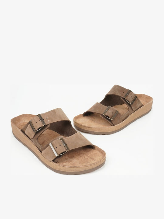 Leder Herrensandalen in Beige Farbe