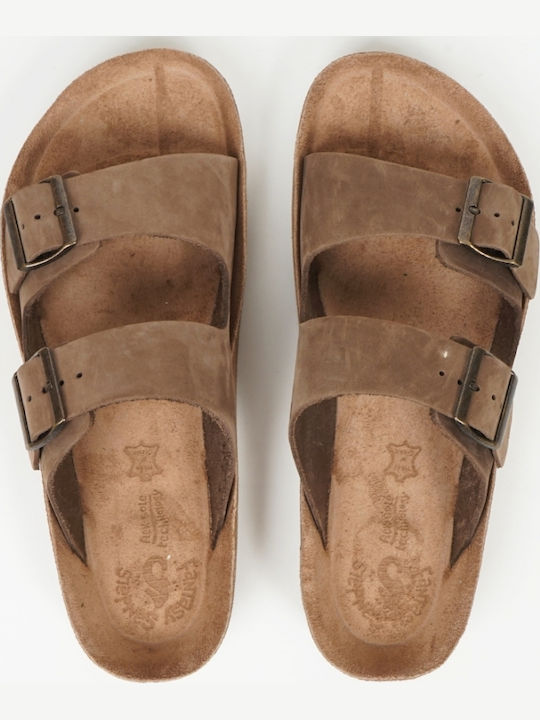Leder Herrensandalen in Beige Farbe