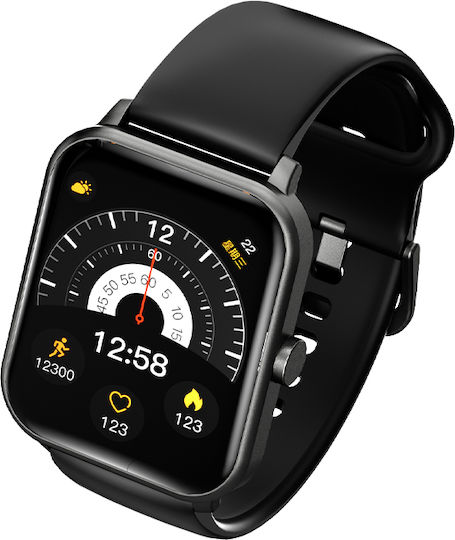 QCY GTS S2 44mm Smartwatch mit Pulsmesser (Schwarz)