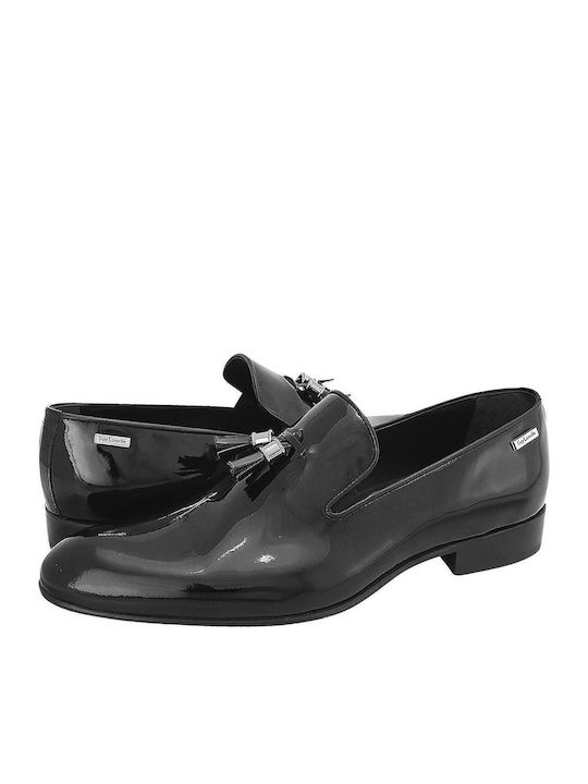 Men's Patent Leather Monk Shoes Black