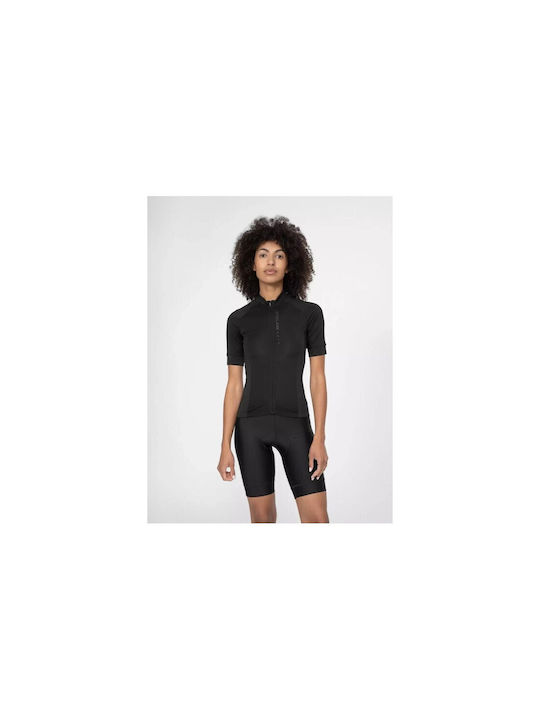 4F Kurze Ärmel Radtrikot Schwarz