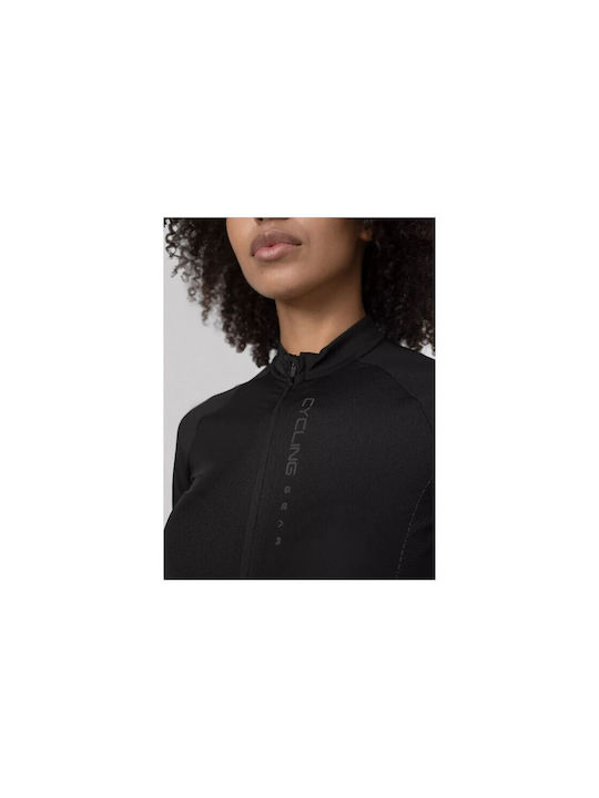 4F Kurze Ärmel Radtrikot Schwarz