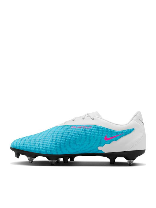 Nike Phantom GX Academy Football Shoes with Cleats Baltic Blue / White / Laser Blue / Pink Blast