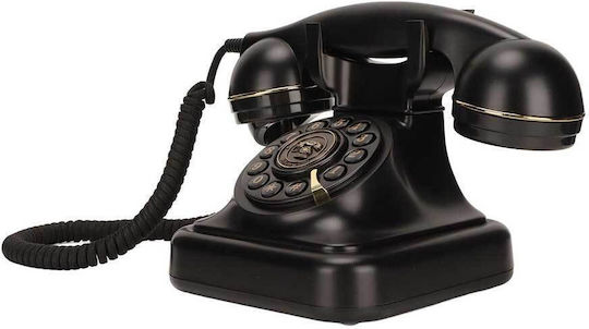 Retro Old Type Desktop Phone Corded Office Phone Black 2659100000
