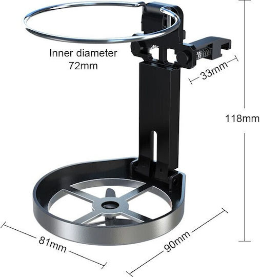 Autoline Car Cup Holder Foldable 1 Position for AC Vents in Black Color