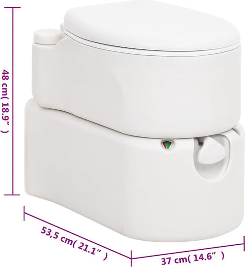 vidaXL Chemical Toilet Integrated from HDPE & Enamel 24lt