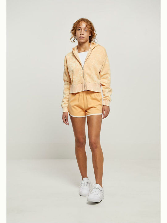 Long Women's Sweatshirt Jacket Hooded Orange