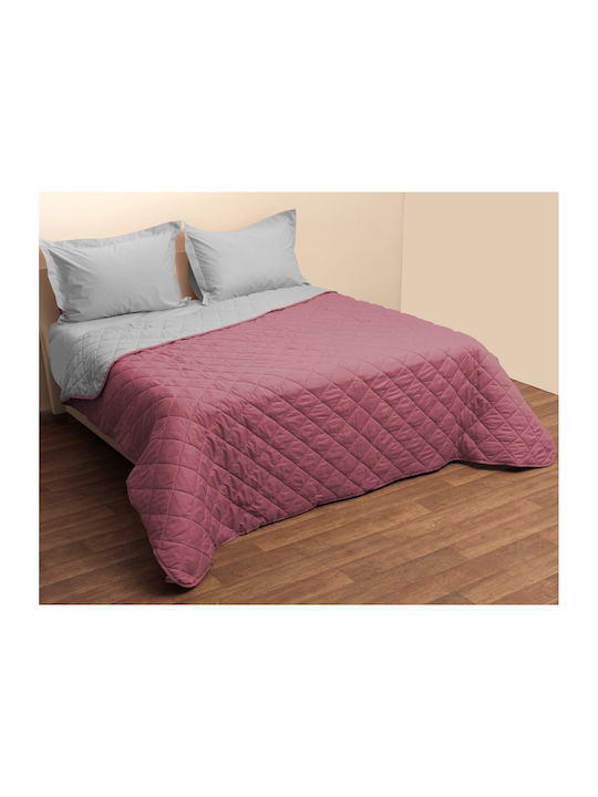 Viopros Покривало Единично Микрофибър Fuchsia - Grey 160x240см