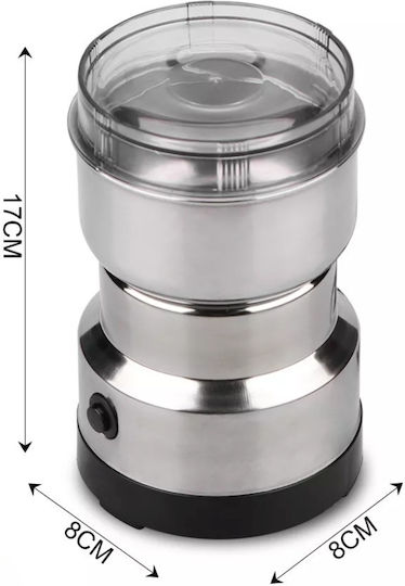 Raf R.7113 Electric Coffee Grinder 150W for 50gr Beans Silver