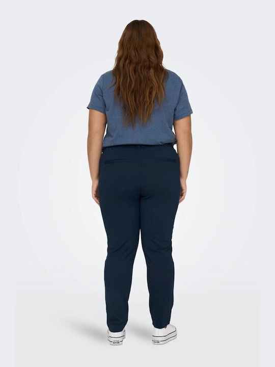 Only Women's Fabric Trousers with Elastic in Loose Fit Navy Blue