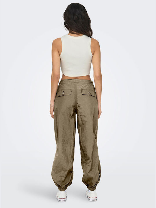 Only Women's Fabric Trousers in Loose Fit Brown