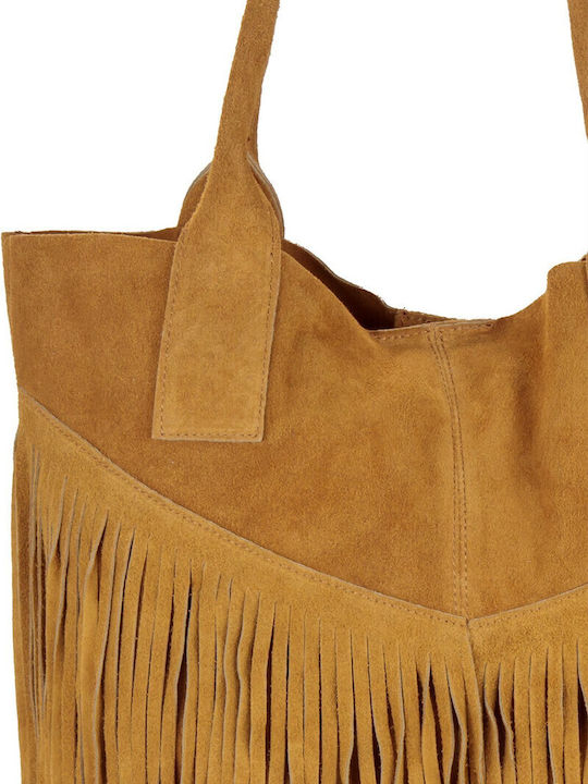 Set Leather Women's Bag Shopper Shoulder Tabac Brown