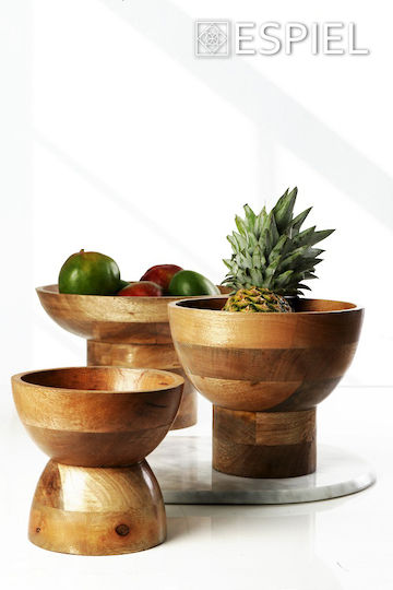 Espiel Mango Decorative Bowl Pedestal Brown 27.94x24.13cm