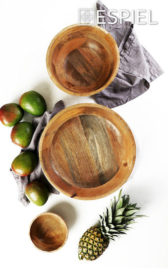 Espiel Mango Διακοσμητικό Μπωλ Ξύλινο Καφέ 40x40x12cm
