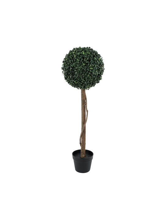 GloboStar Künstliche Pflanze in Blumentopf Artificial Garden BUXUS Beige 90cm 1Stück