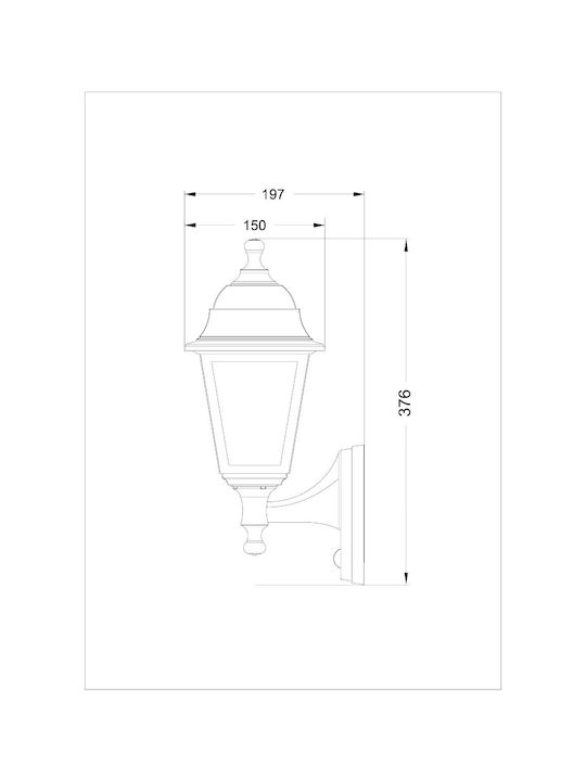 Avide Wandmontierte Außen-Laterne E27 IP44 60εκ.