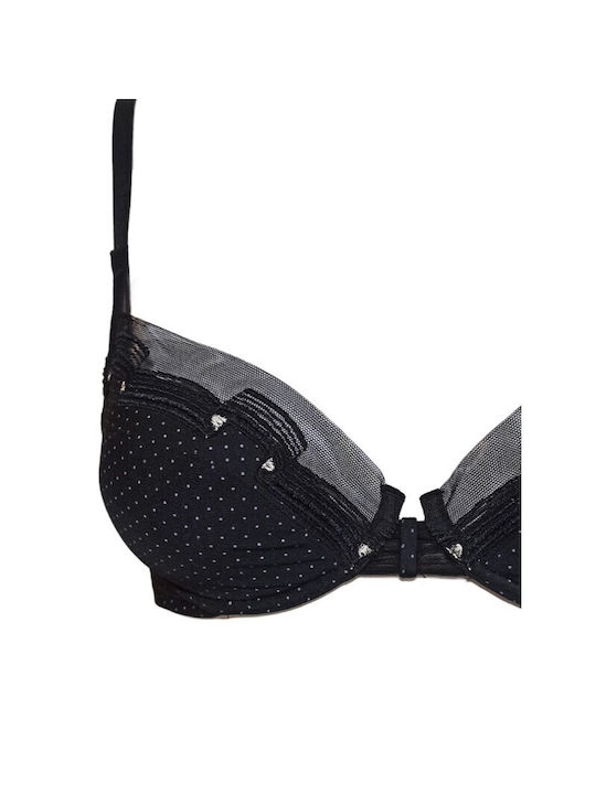 Luna Push Up Bra Underwire Black