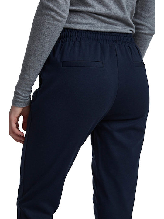 Kate Γυναικείο Υφασμάτινο Παντελόνι σε Baggy Γραμμή Navy Μπλε