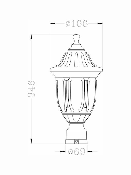 Avide Wall-Mounted Outdoor Lantern E27 IP44 60εκ.