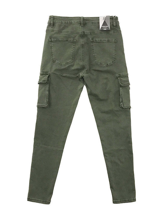 Ustyle Women's Cotton Cargo Trousers Khaki