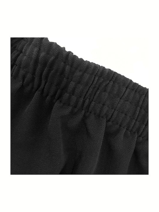 Damen Stoffhose mit Gummiband in Gerade Bein Stil Schwarz