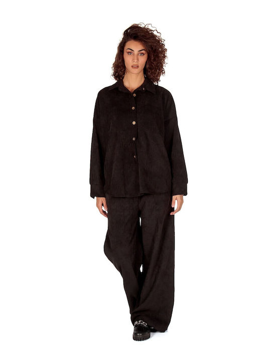Femei Negru Set cu Pantaloni