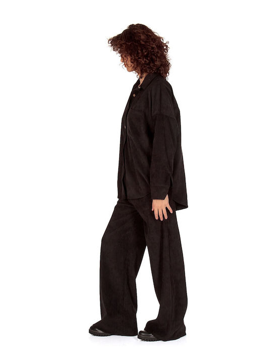 Femei Negru Set cu Pantaloni