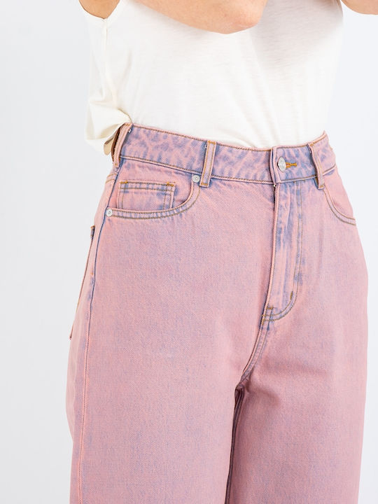 The Tide High Waist Women's Jean Trousers in Balloon Line Pink