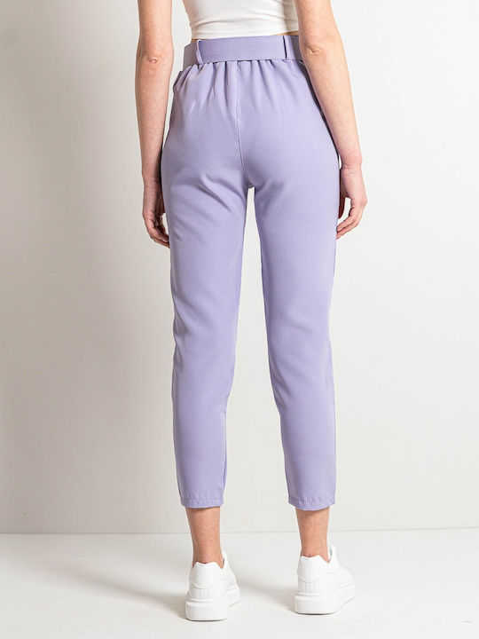 InShoes Women's Fabric Trousers Purple