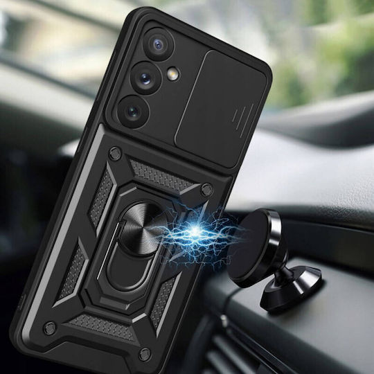 Techsuit Camshield Umschlag Rückseite Kunststoff / Silikon Schwarz (Galaxy A54)