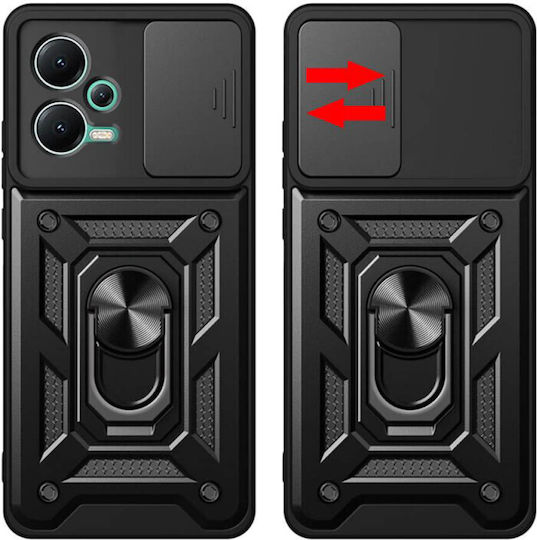 Techsuit Camshield Back Cover Plastic / Silicone Black (Redmi Note 12 5G)